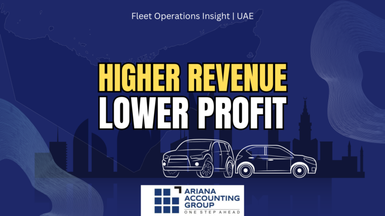 Vehicle profitability limousine fleet UAE showing two cars on Dubai road
